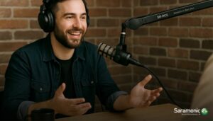 microfone para podcast saramonic